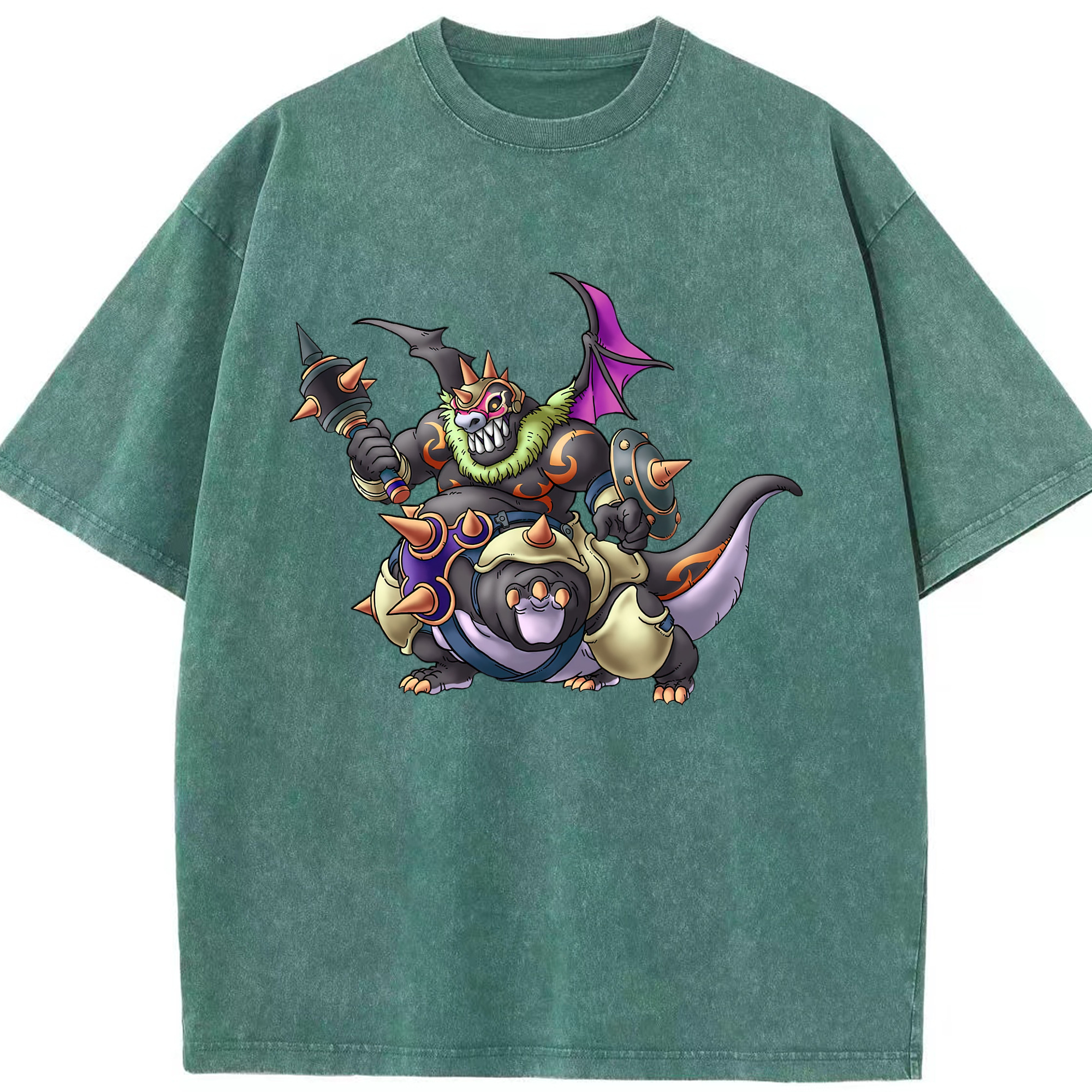 （画像用） ドラゴンクエスト Doragon Kuesuto Dragon Quest 綿100% ヴィンテージ風 半袖Tシャツ（フロントプリント）